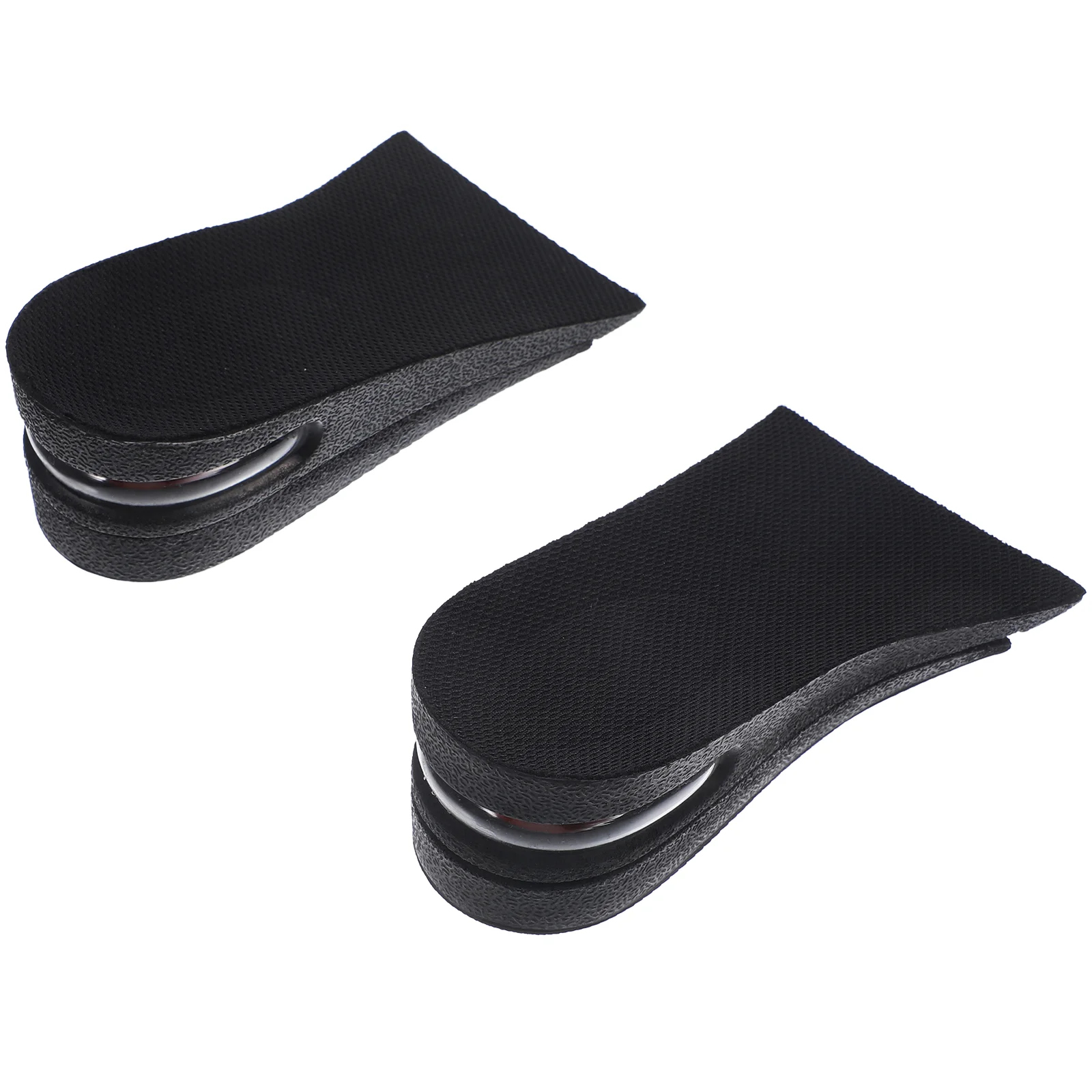 

1 Pair of 6CM Thickened PU Half Insoles 2-layer Comfortable Absorption Front Insole Shoe Pad Heelpiece Cushion (Black)