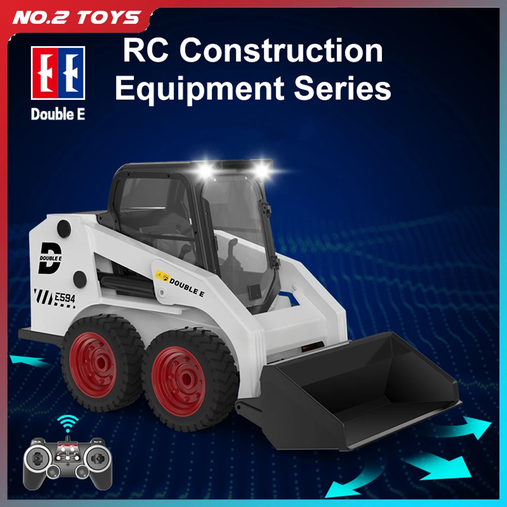 Double E E594 1:14 RC Excavator Rc Cars Trucks Remote control Slip Loader Digging Bucket 360 Rotation Engineer Veicle Toy Gifts