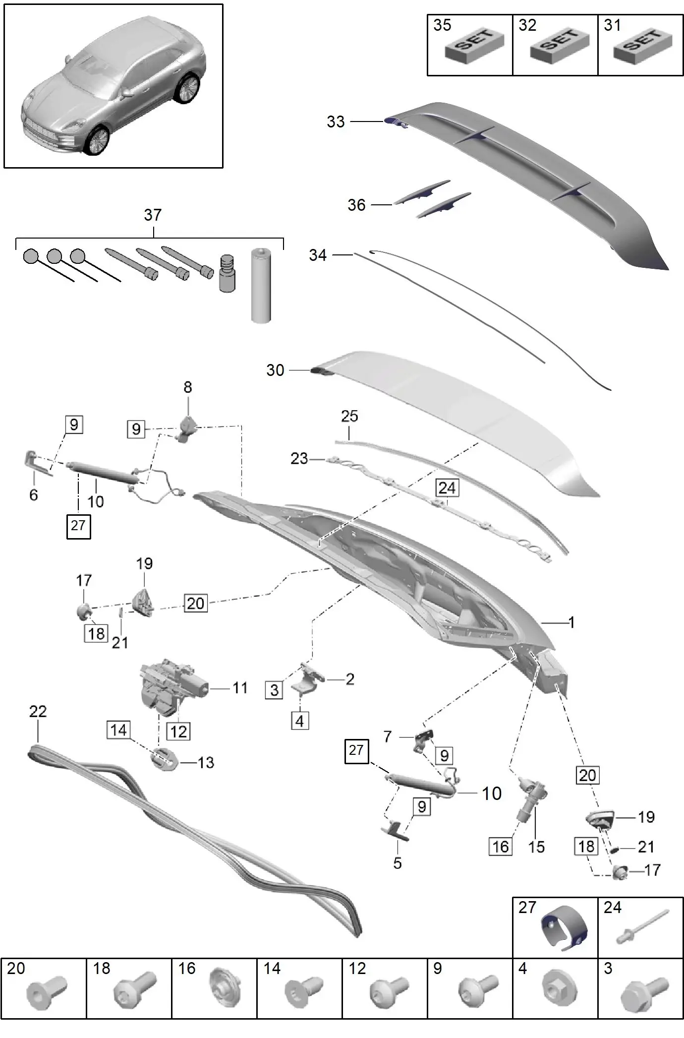 Рисунок 5 - Оригинальная сборка крышки багажника