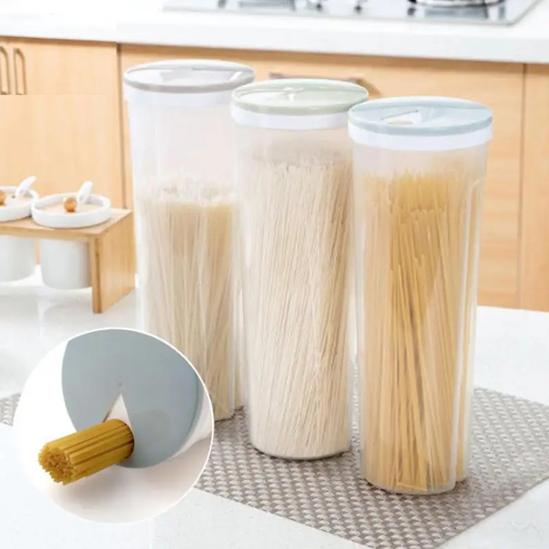 

Multifunction Pasta Noodle Grain Cereal Bean Rice Food Storage Container Kitchen Sealed Box Food Canister for Kitchen Seasoning