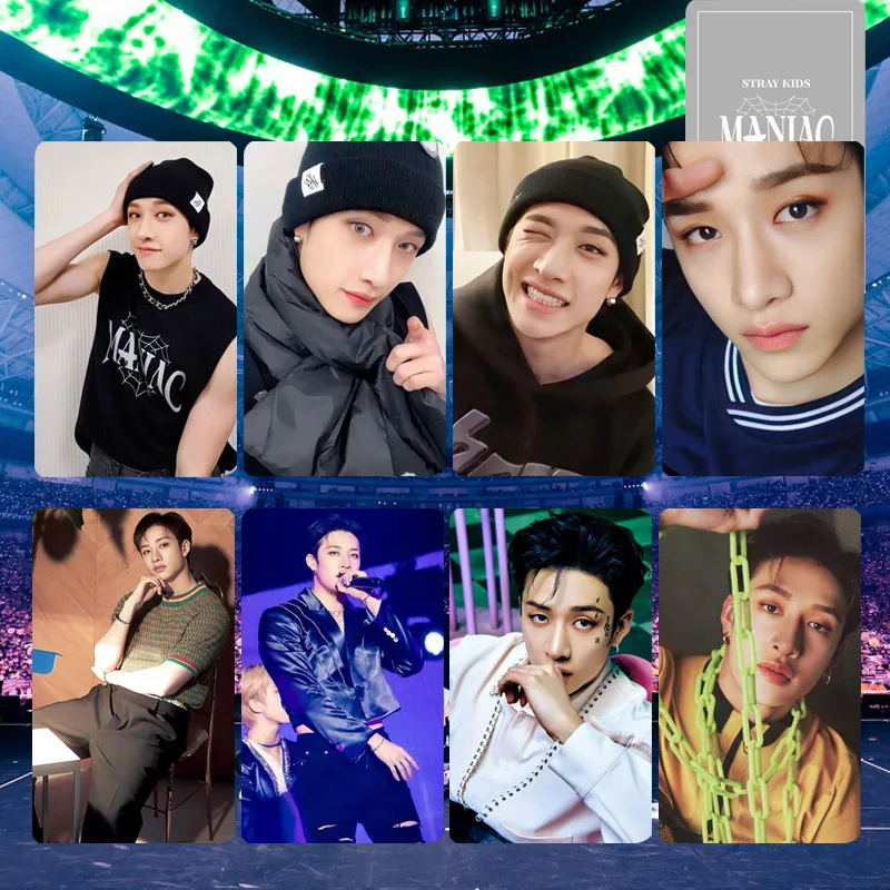 

Kpop Idol 8pcs/set Lomo Cards Stray Kid Photocards MANIAC Photo Card Postcard for Fans Collection