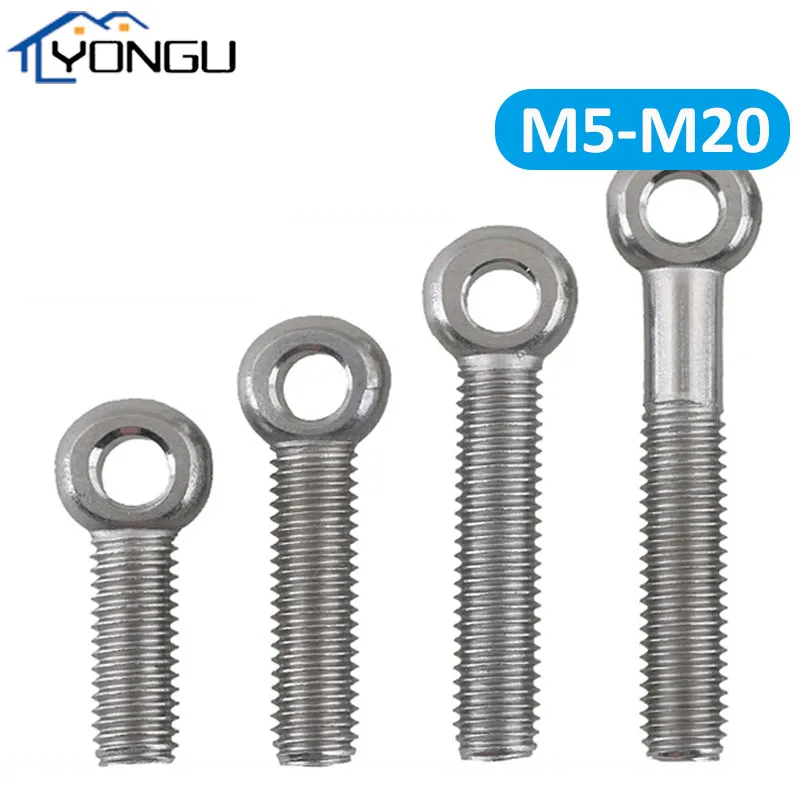 

Eye Bolt 304 Stainless Steel DIN444 Round Ring Head Link Bolt Fisheye Eye Slip Hole Screw M5 M6 8M M10 M12 M14 M16 M18 M20 GB798