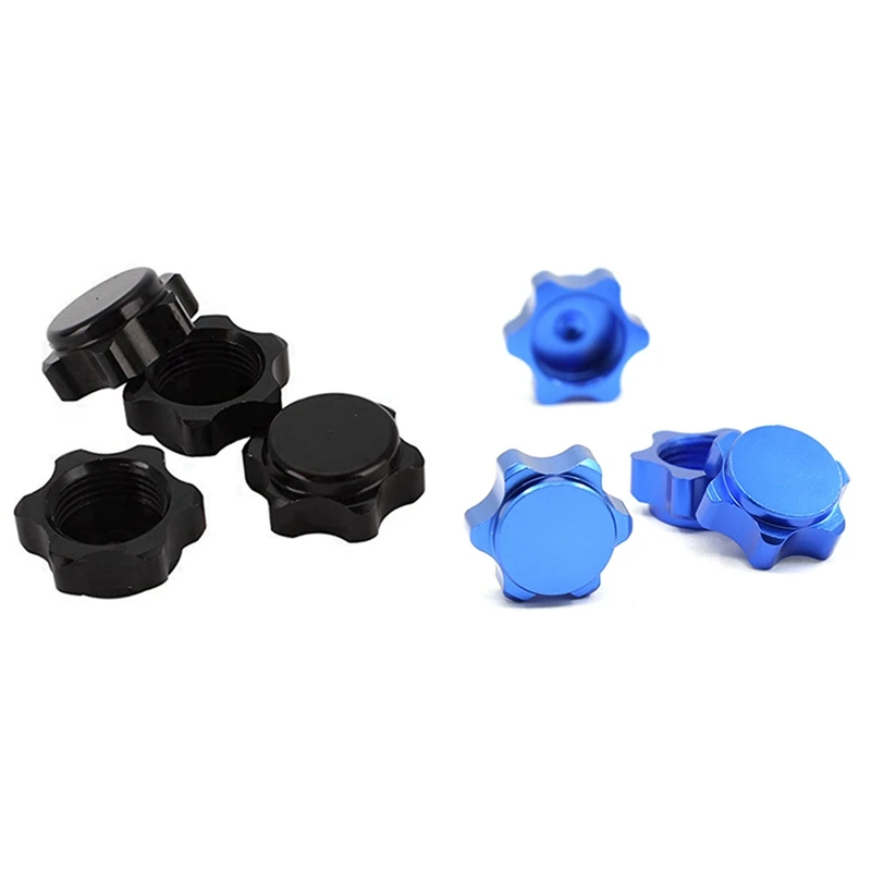 

8 шт. алюминиевая крышка ступицы колеса противопылевая Крышка 17 мм Шестигранная гайка для 1/8 RC автомобиля, черный и синий