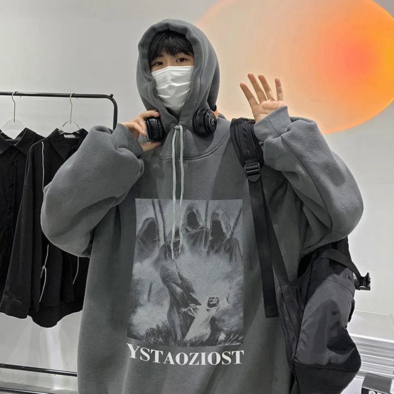

Fall 2023 Men Hoodie Street Style Dark Hoodie High Street Sweatshir Hoodie Hip Hop Pullover Jacket Anime Hoodie Winter Clothes