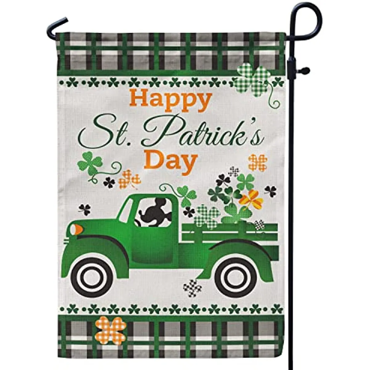 

Happy St Patricks Day Garden Flag, Patricks Yard Decorations Flag 12x18 Verticle Burlap Double Sided Decor for Home Outdoor