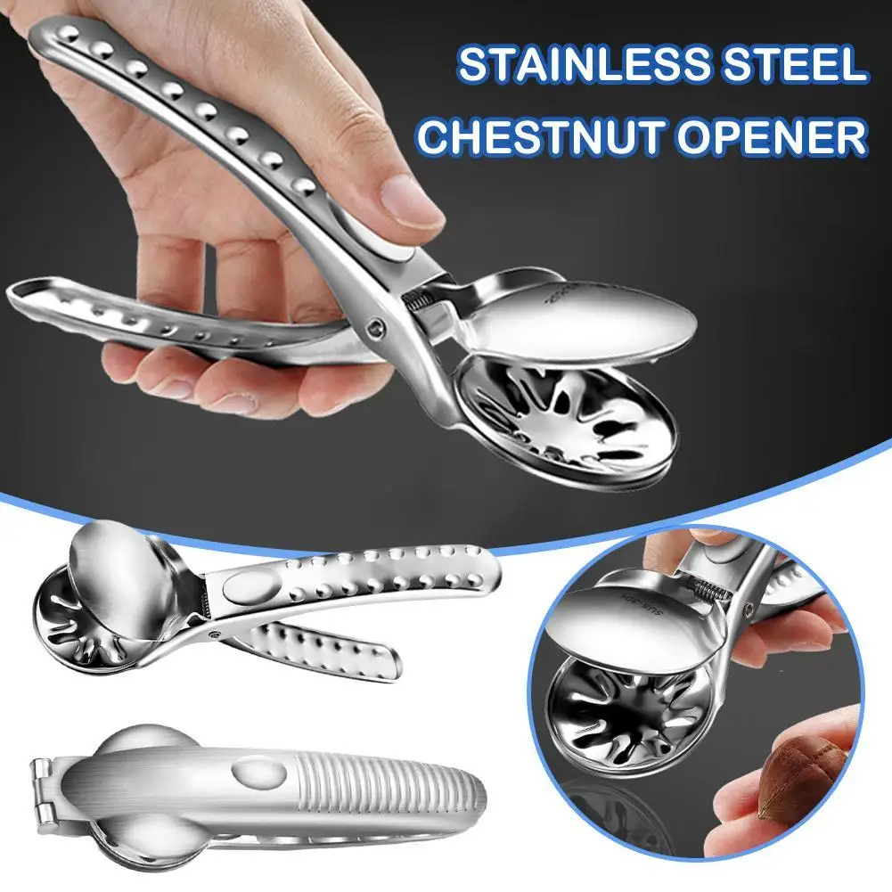 

Stainless Steel Nut Sheller Nut Cracker Chestnut Clip Walnut Almonds Hazelnuts Pliers Metal Nut Opener Plier Chestnut Opener