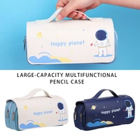 gifts handbags double zipper large capacity makeup pouch astronaut pencil case big pen bag cosmetic storage