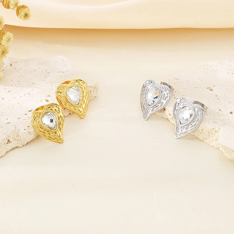 Женские серьги-подвески из нержавеющей стали в форме сердца