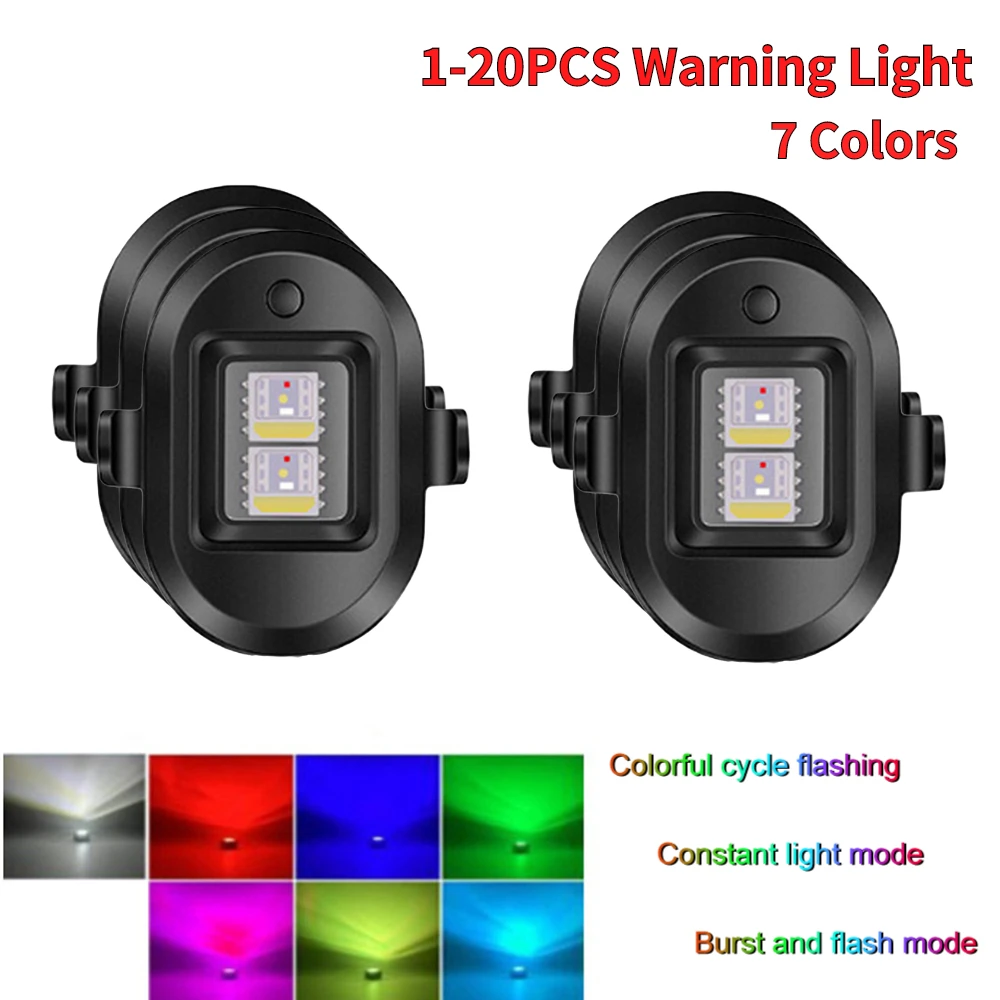 

Bicycle Flashing Taillight USB 7 Colors Motorcycle Bike Drone Aircraft Night Light Model Remote Control Car Strobe Warning Lamp