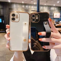 fashion solid color electroplating all inclusive wristband phone case for iphone11 12 13pro max x xs xr 7 8plus