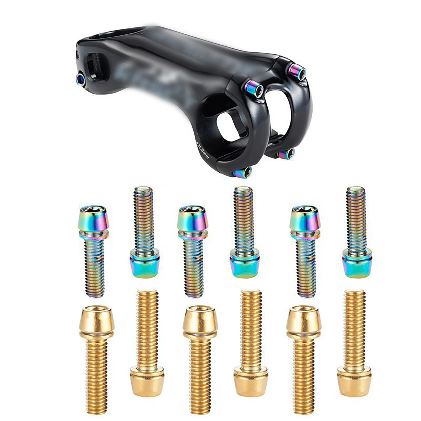 

Bike Stem Fixing Screws 6pcs Stainless Steel Disc Brake Screws M6×18mm M5×18mm For Various Bicycle Models Bicycle Components