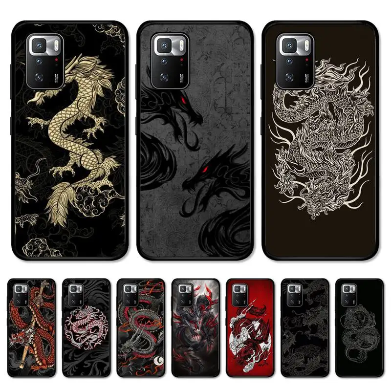 

Fashion Chinese Vintage Dragon Phone Case for Redmi 5 6 7 8 9 A 5plus K20 4X S2 GO 6 K30 pro