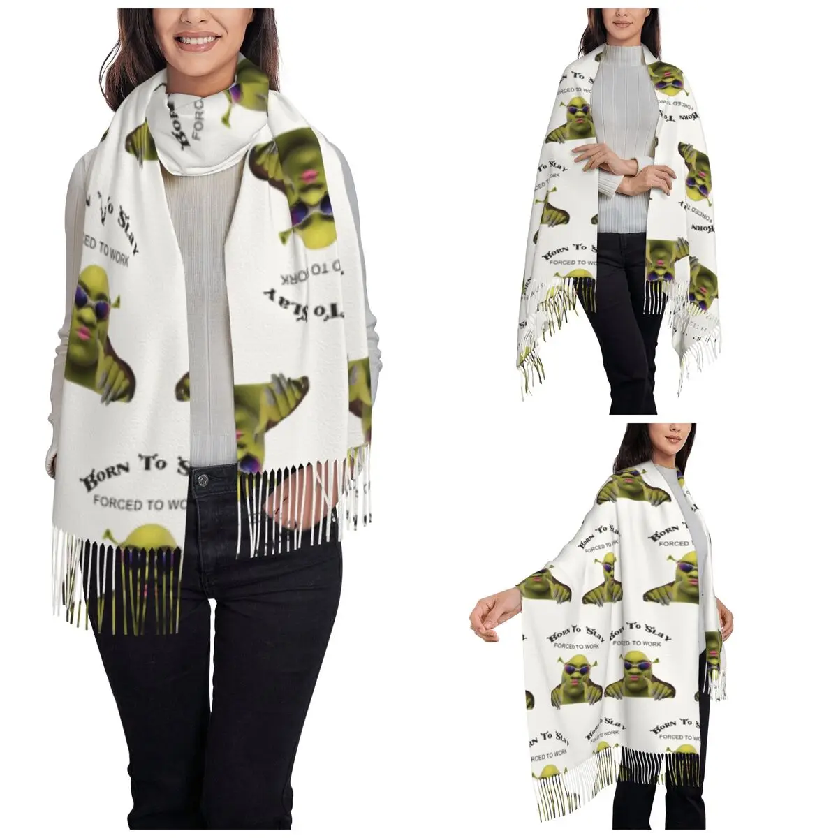 Забавная шаль Born To Slay Forced Work шарфы для женщин зимний большой мягкий шарф шейный