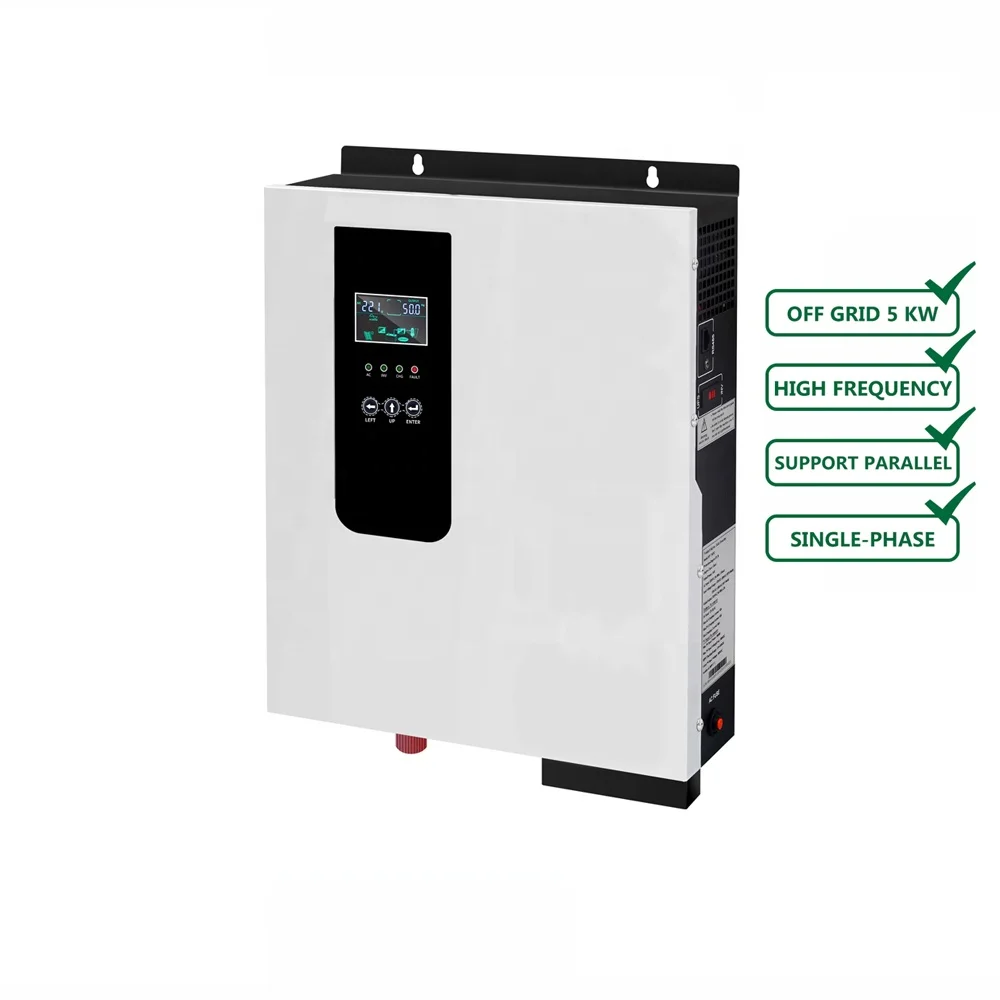 

High Frequency Hybrid Solar Inverter 5.5KW 48V 220V Pure Sine Wave Off Grid Solar Inverter for Home Use Support Parallel