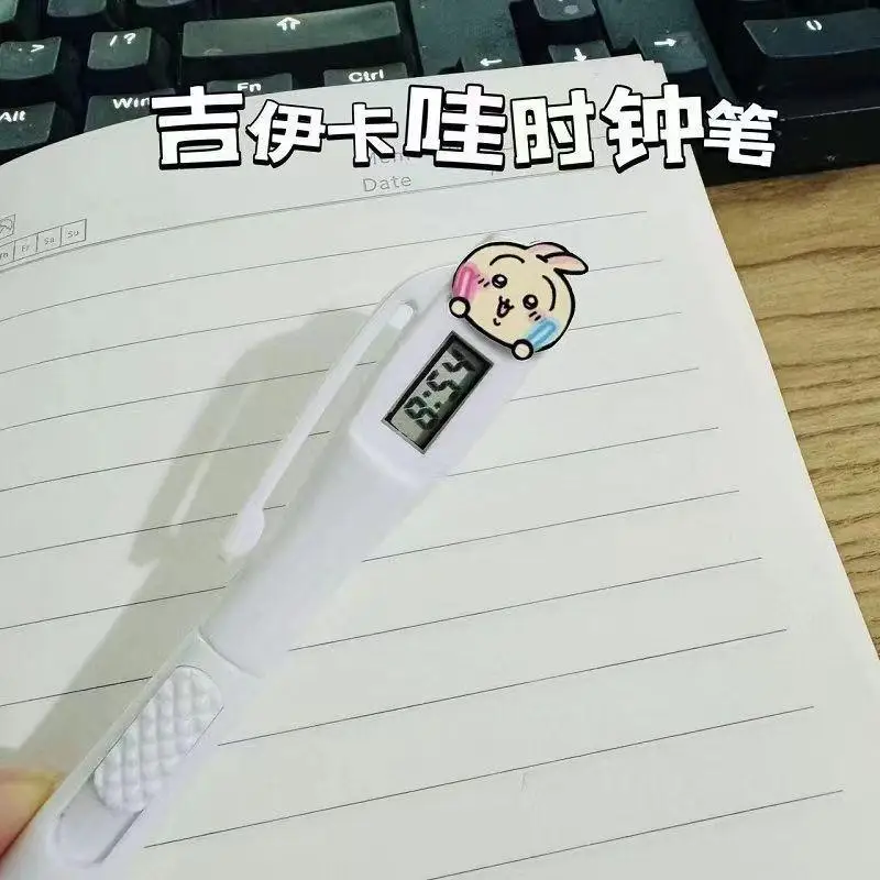 3 шт. MINISO chiikawa часы ручка черная usagi экзамен Ручка Push-Тип hachiware Аниме Фигурка kawaii