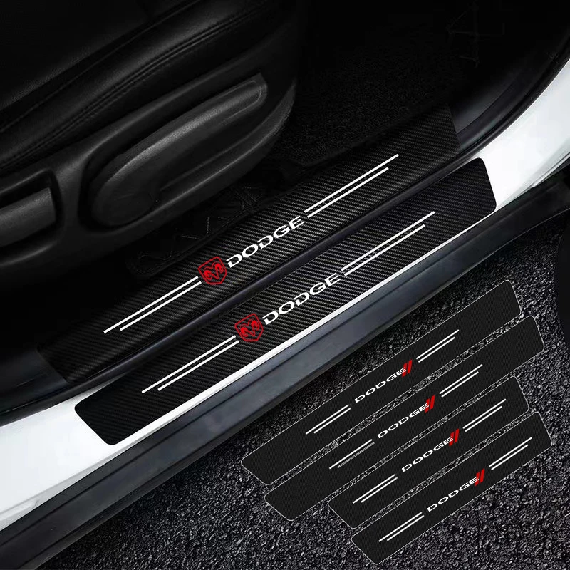 

Car Door Threshold Plate Carbon Fiber Stickers For Dodge Challenger Avenger SXT Caliber Nitro RAM 1500 Journey Auto Accessories