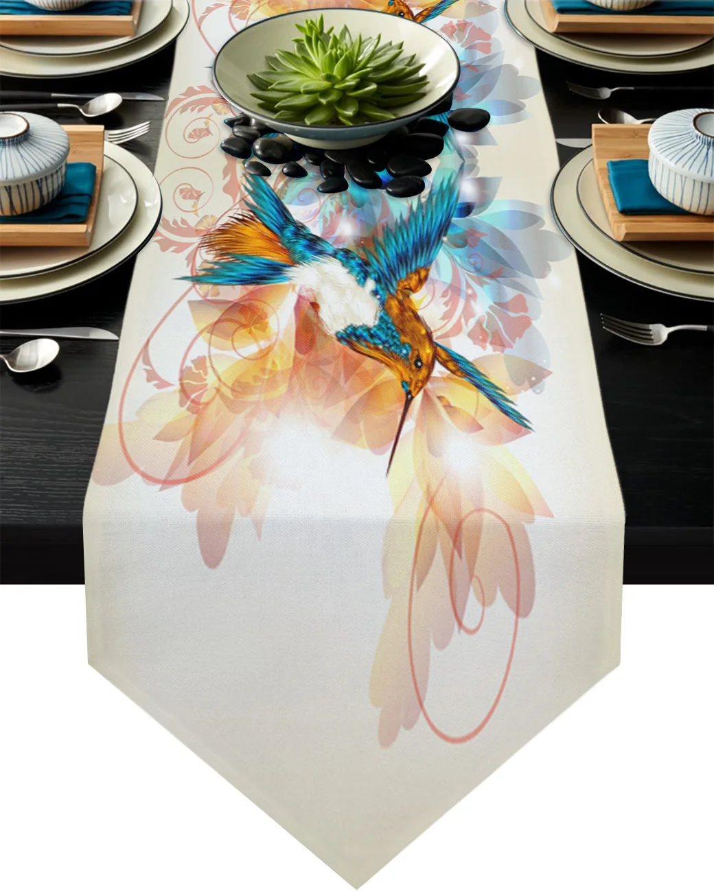 

Retro Watercolor Oriole Bird Pattern Table Runner Kitchen Dinning Table Decor Wedding Table Decor Tablecloth and Placemats