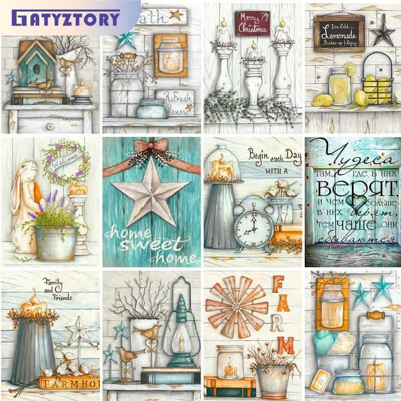 

GATYZTORY Diamond Painting Still life Hobbies And Crafts 5D DIY Diamond Embroidery Mosaic Sale Wall Art Decorations