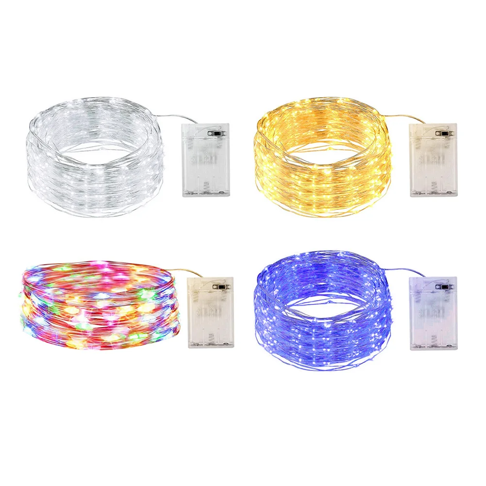 

5m Copper Wire LED Fairy String Lights for Christmas Wedding Decoration Party Event Battery Powered Lamp Garland
