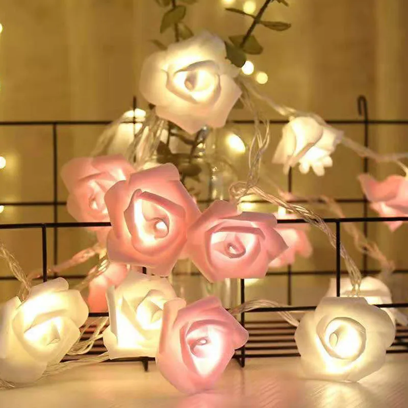 СВЕТОДИОДНАЯ Гирлянда в виде розы на батарейках 10/20/40 светодиодов |