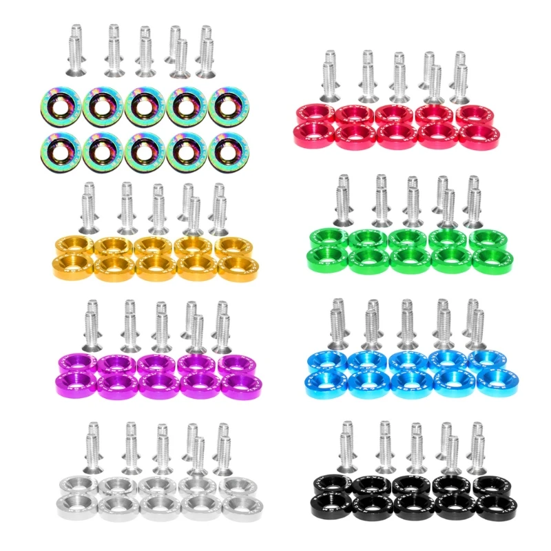 

10x для омывателя крыльев, болты для номерного знака, автомобильный Стайлинг, бамперы, фары, модифицированные