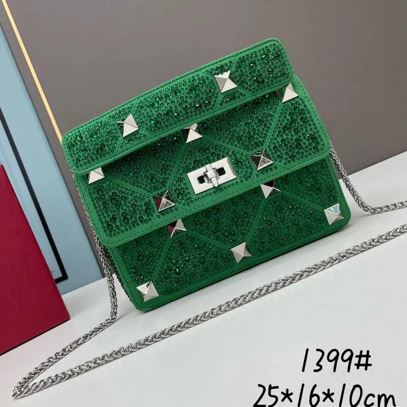 2023 Mini New Style Ladies Bag High Quality Crystal Small Square Bag Womens Chain Handbag Fashion Double Shoulder Crossbody Bags