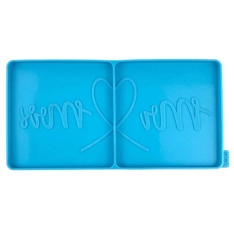 

N58F Resin Coaster Molds Couple Love Square Tray Mould Silicone Agate Coaster Molds Glossy Coaster Molds for Making DIY Craft