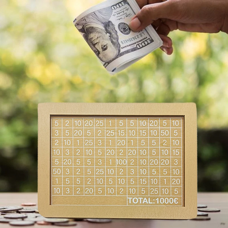 Деревянная копилка европейского языка 1000/2000/3000 с многоразовым копилке коробками