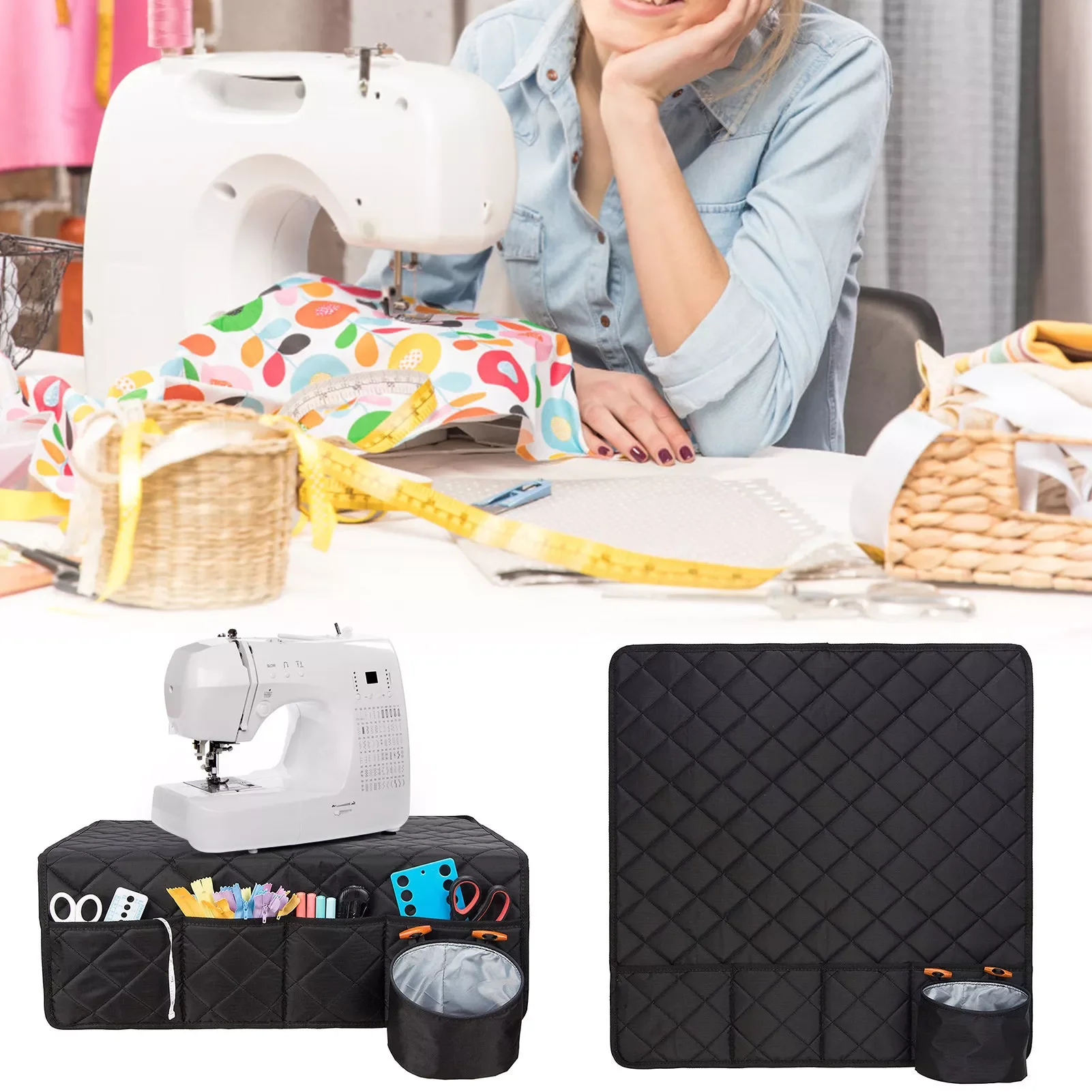 

Machine Pad Water-Resistant Mat Sewing Table Organizer For Storing Needles Scissors Thread Practical Sewing Accessories