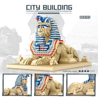 moc famous building egyptian sphinx 3d model building blocks diy city street view miniature bricks children adult toy gift