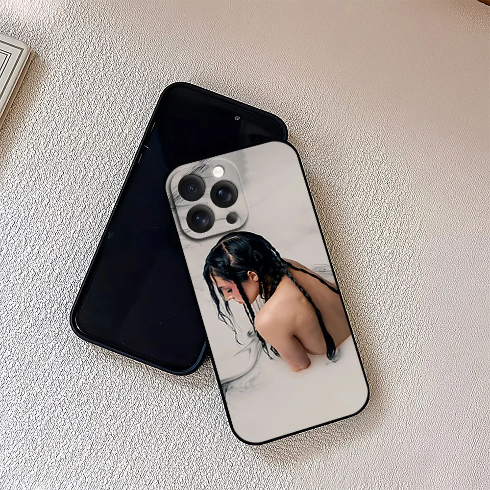 Singer poppy negative spaces For iPhone 11 12 13 14 15 16 Pro Max Plus Matte Soft Silicone phone Case Ultra Thin Black Cover