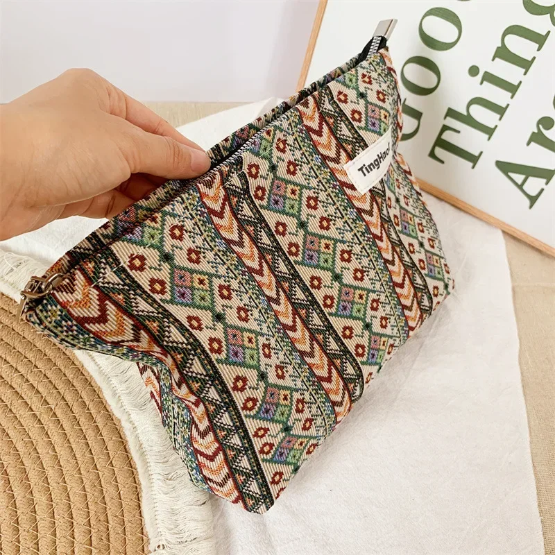 

Оригинальный дизайн, ткань в этническом стиле, косметичка с большой емкостью, дорожный органайзер, сумки для женщин