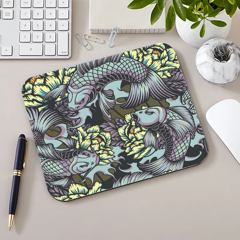 

Koi Carp Mousepad Company Rubber Mat Computer Keyboard Pad Cute Mouse Gamer Accessories Desk Accessory Gaming Custom Laptop Pc