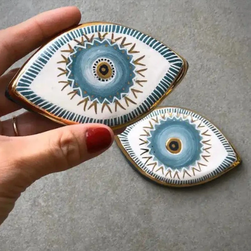 

Turkish Acrylic Blue Evil Eye Home Decor Wall Ornament with Round Eye Design Home Decor Amulet Good Luck Blessing Charm Gifts