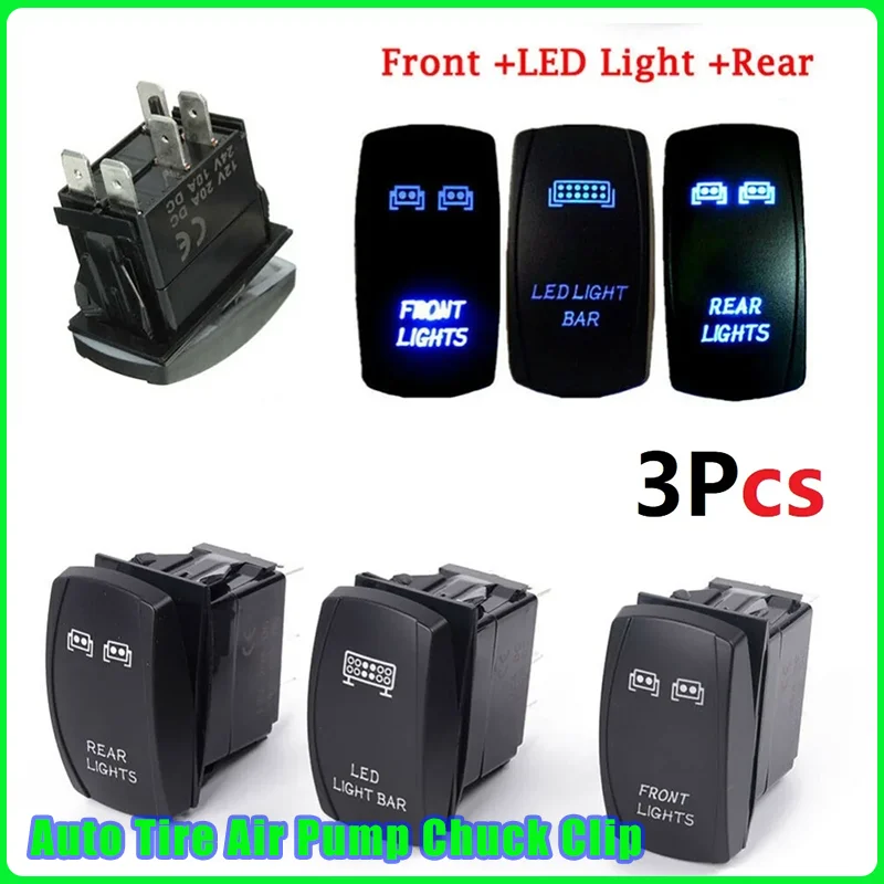 

12 В 24 В Автомобильный кулисный переключатель для лодки Водонепроницаемый ВКЛ/ВЫКЛ 5-контактный фиксатор Морской кнопочный светодиодный светильник Передние и задние светодиодные фонари