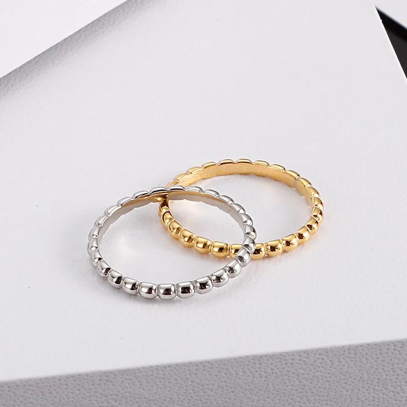 New Fashion Men Women Silver Color Gold  Stainless Steel Zircon Round Circle Stone Rings Jewelry