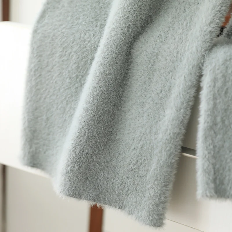 Женские широкие брюки из кашемира однотонные вязаные удобные мягкие длинные