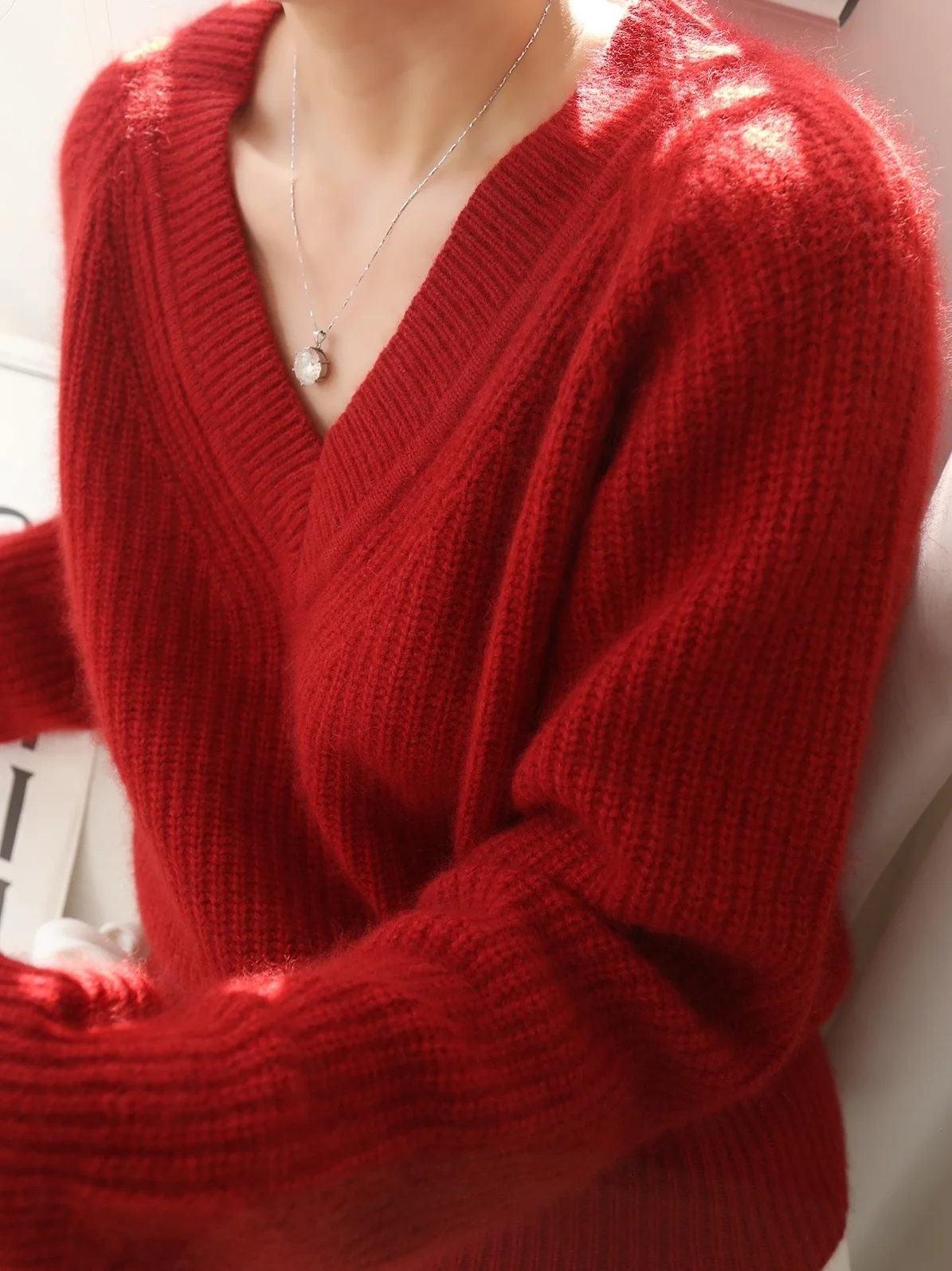 Casual V Neck Long Sleeve Pullover Sweater Women Autumn Fashion Christmas Printed Sweater Ladies Commuter Loose Sweater 2022 New