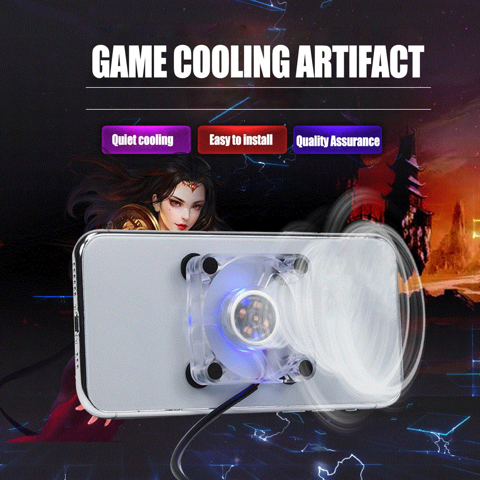 

Мини-чехол для телефона с охлаждающим мини-вентилятором для игр, подходит для мобильных игр