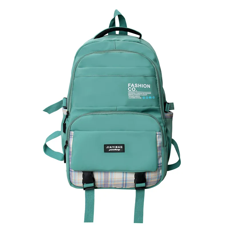 Est Solid Color New Waterproof Nylon Women Backpack Female Travel Bag Backpacks Schoolbag for Teenage Girls Solid Color Bookbag