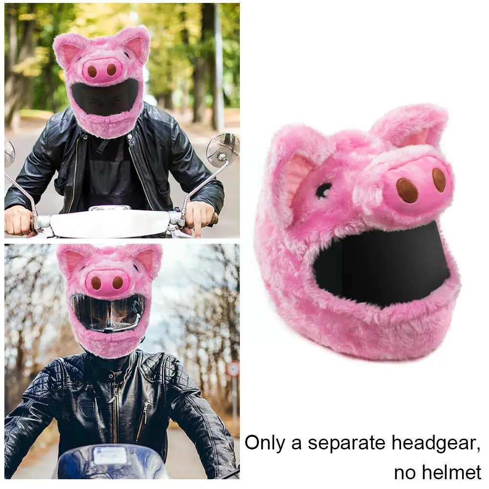 

1pc Cute Pink Pig Plush Headgear Animal Motorcycle Headwear Helmet Headgear Prop Accessories Cover Photo Cosplay Cover X0o3