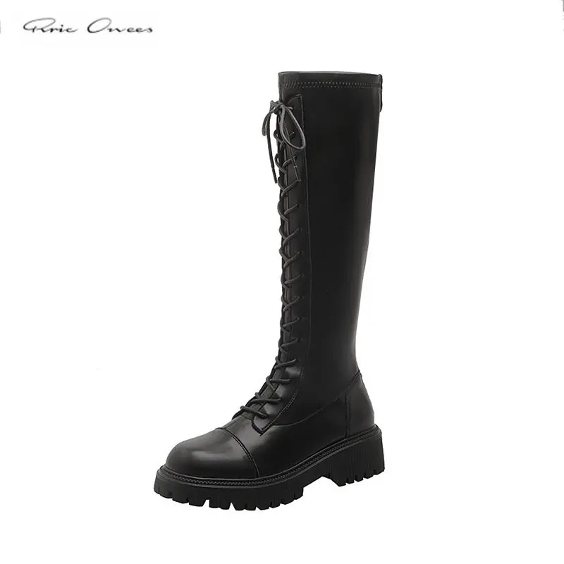 Rick High-quality High-top Knight Boots Women's Autumn and Winter Plus Velvet But Knee-length Boots Martin Boots Rric Owees