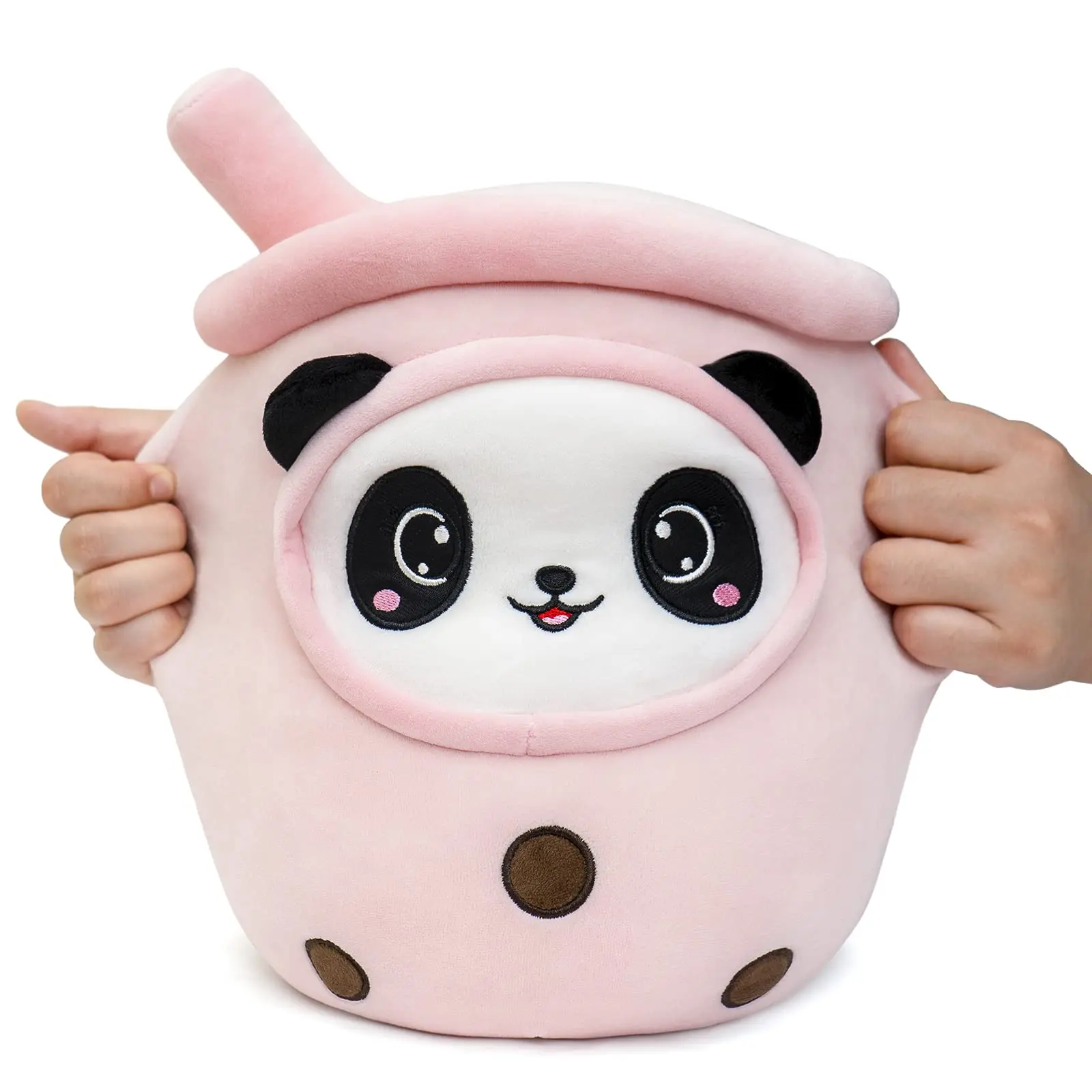 

Плюшевые подушки Boba с изображением панды, розовый крем, пузырьковый чай с соломинкой, мягкие игрушки-Мягкая Милая чашка для молока и чая, плюшевая игрушка, подушка для детей