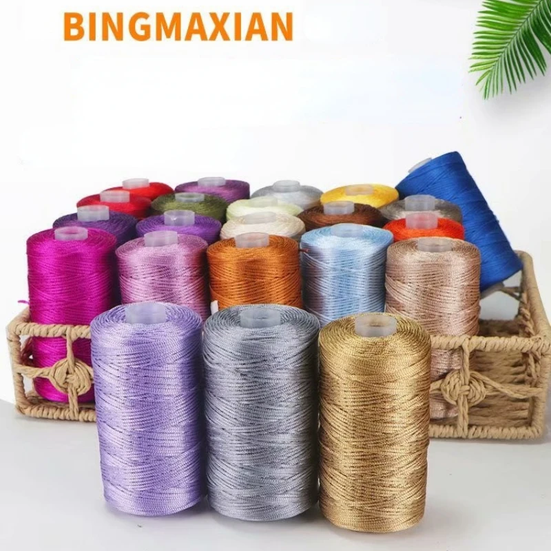 

1pcs 100g/ball Hollow Line Plus Nylon Rope Bright Silk Hollow Wire Weaving Hat Cup Bag Bag Hooked Shoes Trinkets