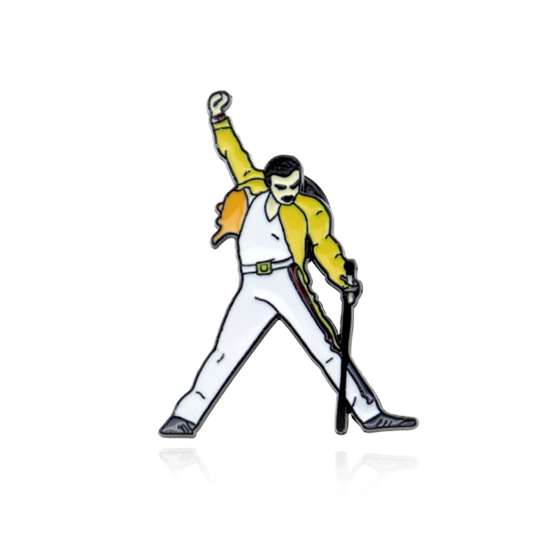 

Классическая эмалированная брошь Freddie Mercury в стиле рок-группы Queen музыкальные любимые броши значки заколки для лацканов Модные металлические ювелирные изделия из сплава