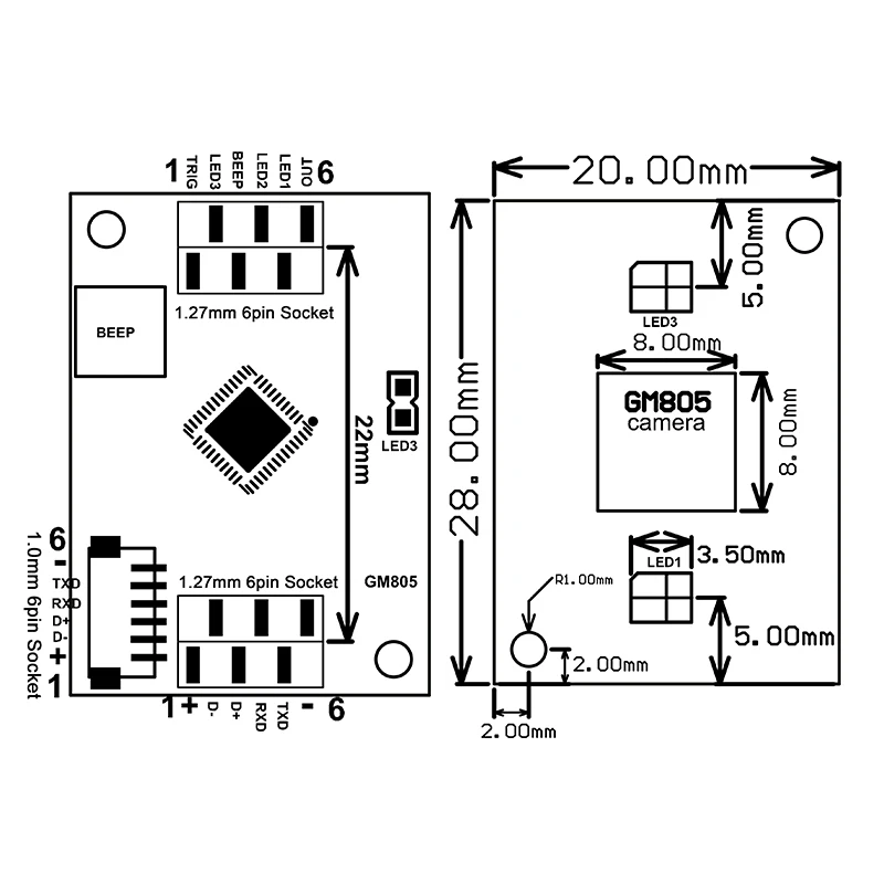 Модуль считывания штрих-кода GM805 Series UART USB DC5V 1D/2D считыватель QR-кода для Android Arduino -
