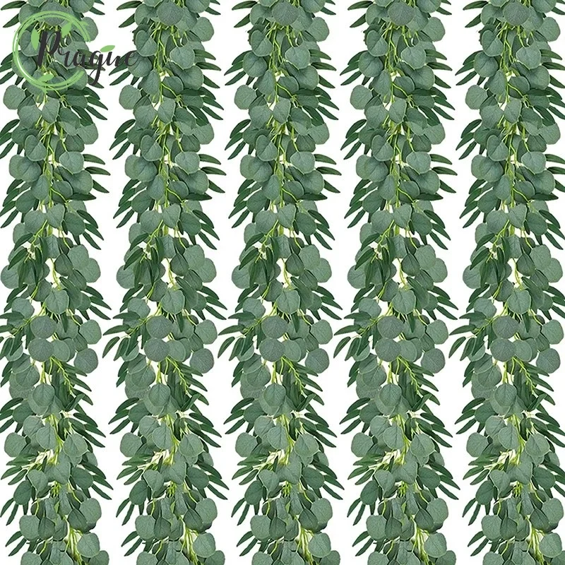 

5pcs Artificial Eucalyptus and Willow Vines Faux Garland Ivy Home Decoration for Wedding Backdrop Arch Party Wall Table Decor