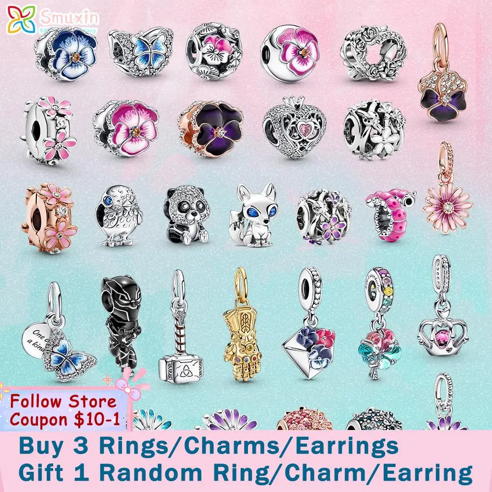 2022 подвески из искусственной кожи с цветком пандой маргариткой синей бабочкой