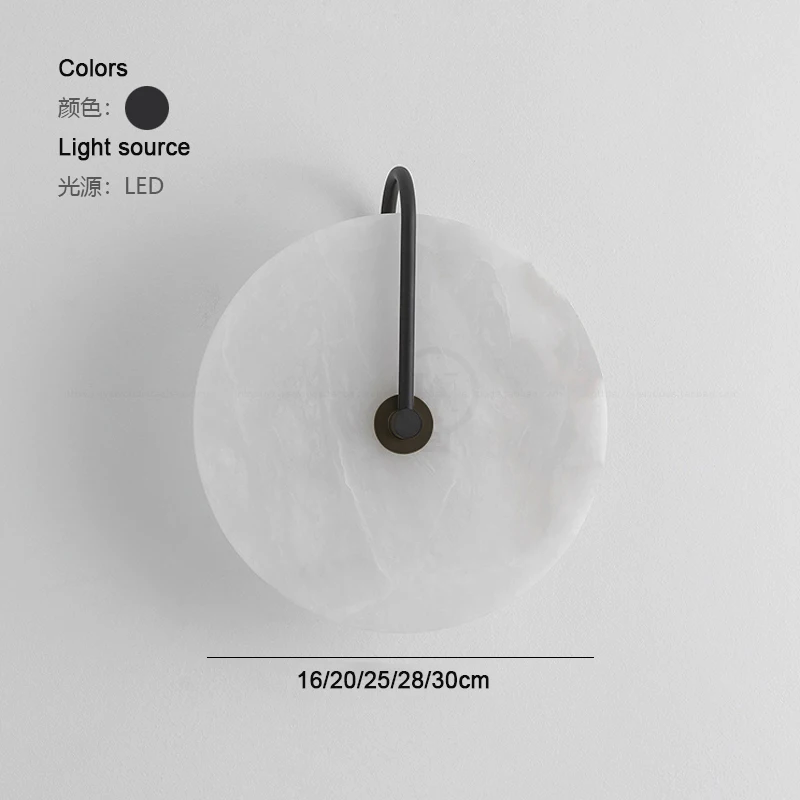 

Нордическая Минималистичная Современная мраморная настенная лампа, круговой настенный светильник для чая, ресторана, гостиной, спальни, прикроватная лампа, Мраморная настенная лампа