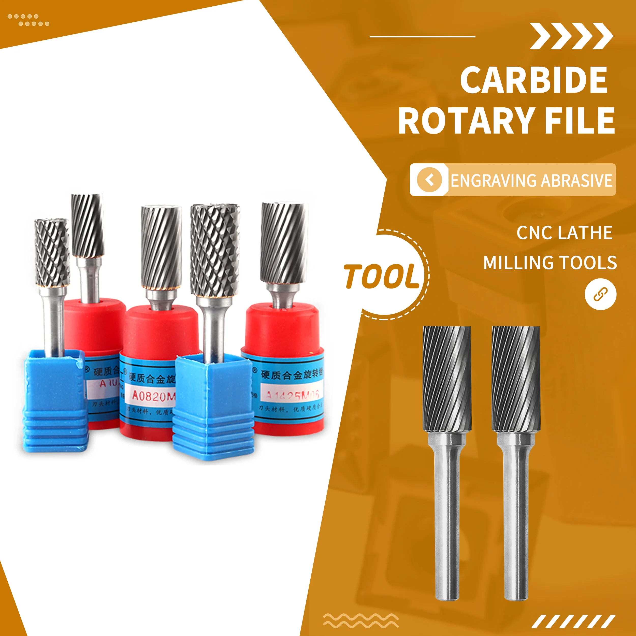 Single Double Slot Carbide rotary file tungsten steels milling cutter electric file bit metal grinder grinding head rotary files